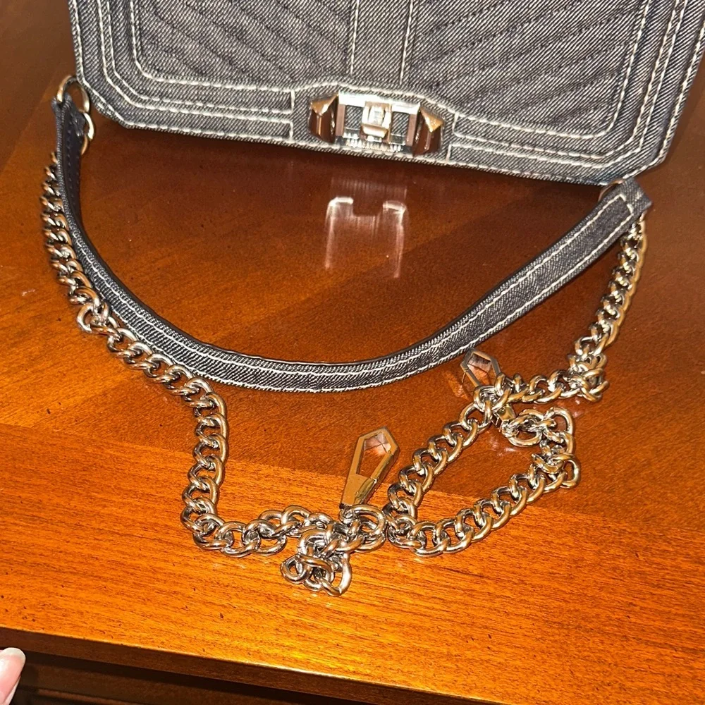 Rebecca Minkoff Denim Quilted Crossbody Bag - Picture 3 of 7
